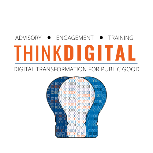 Think Digital logo and promise with three lightbulbs below